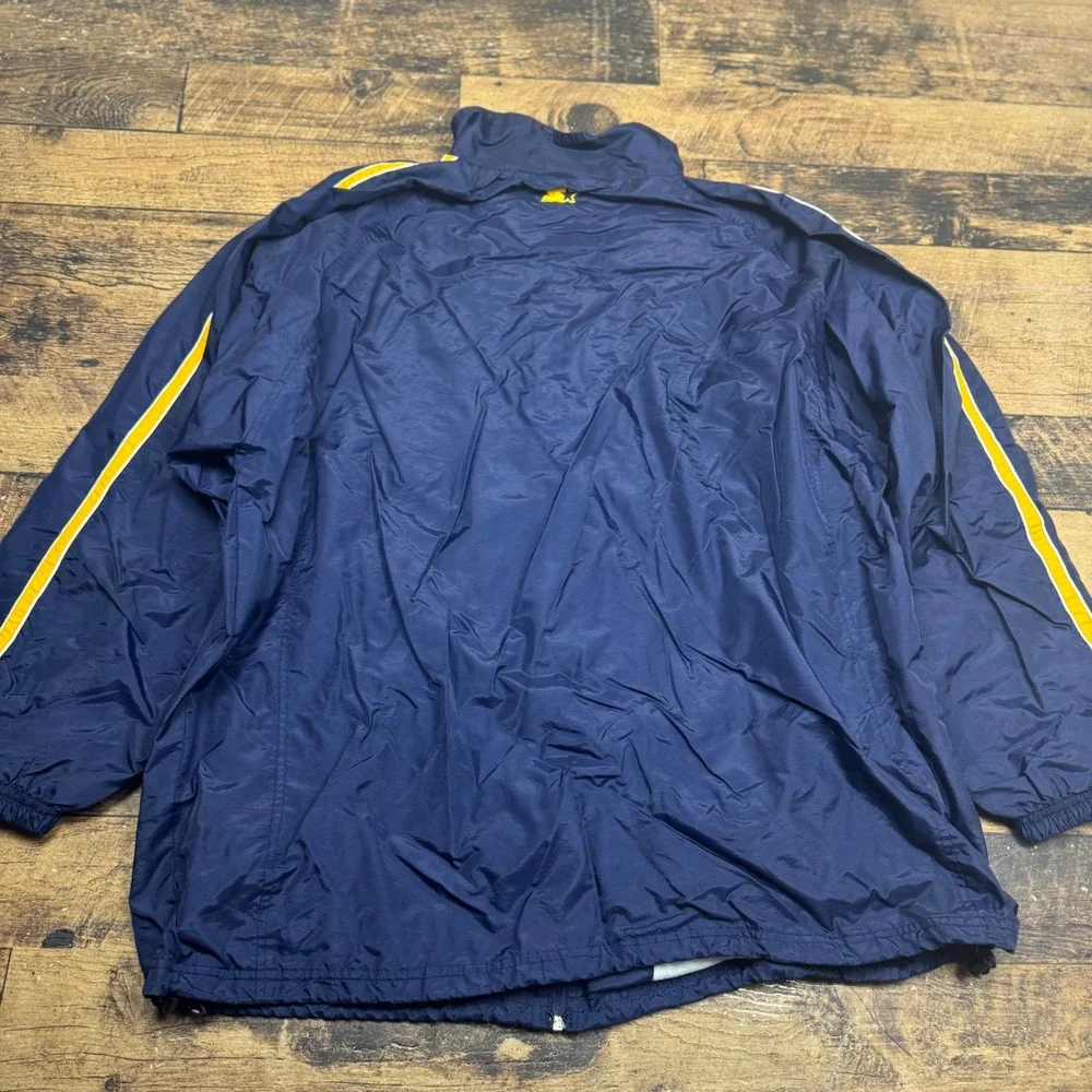 Starter Michigan Wolverines Mens 3XL Navy Blue Windbreaker Jacket - Picture 6 of 6